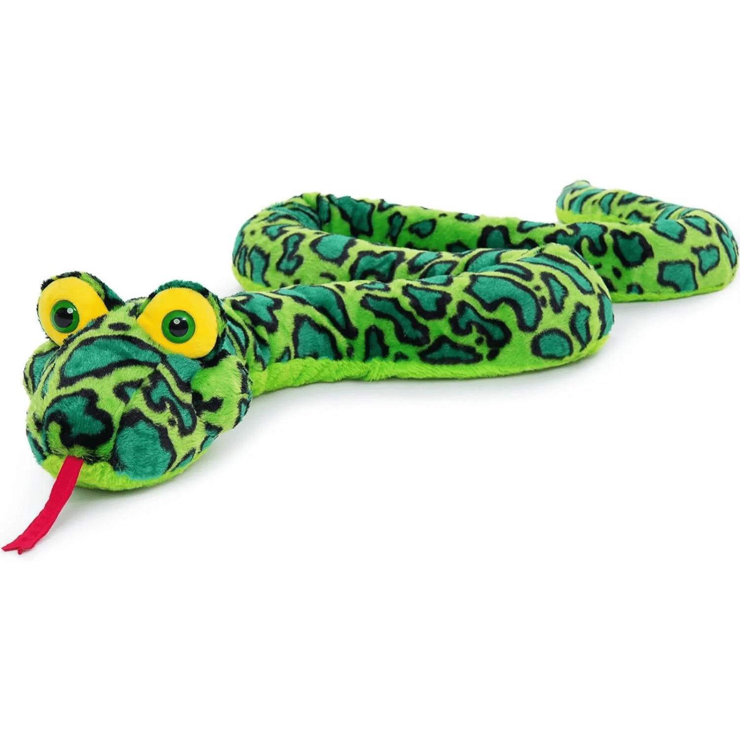 Extra-Large 98-Inch Green Plush Python Soft Snake Toy for Cuddling and ...